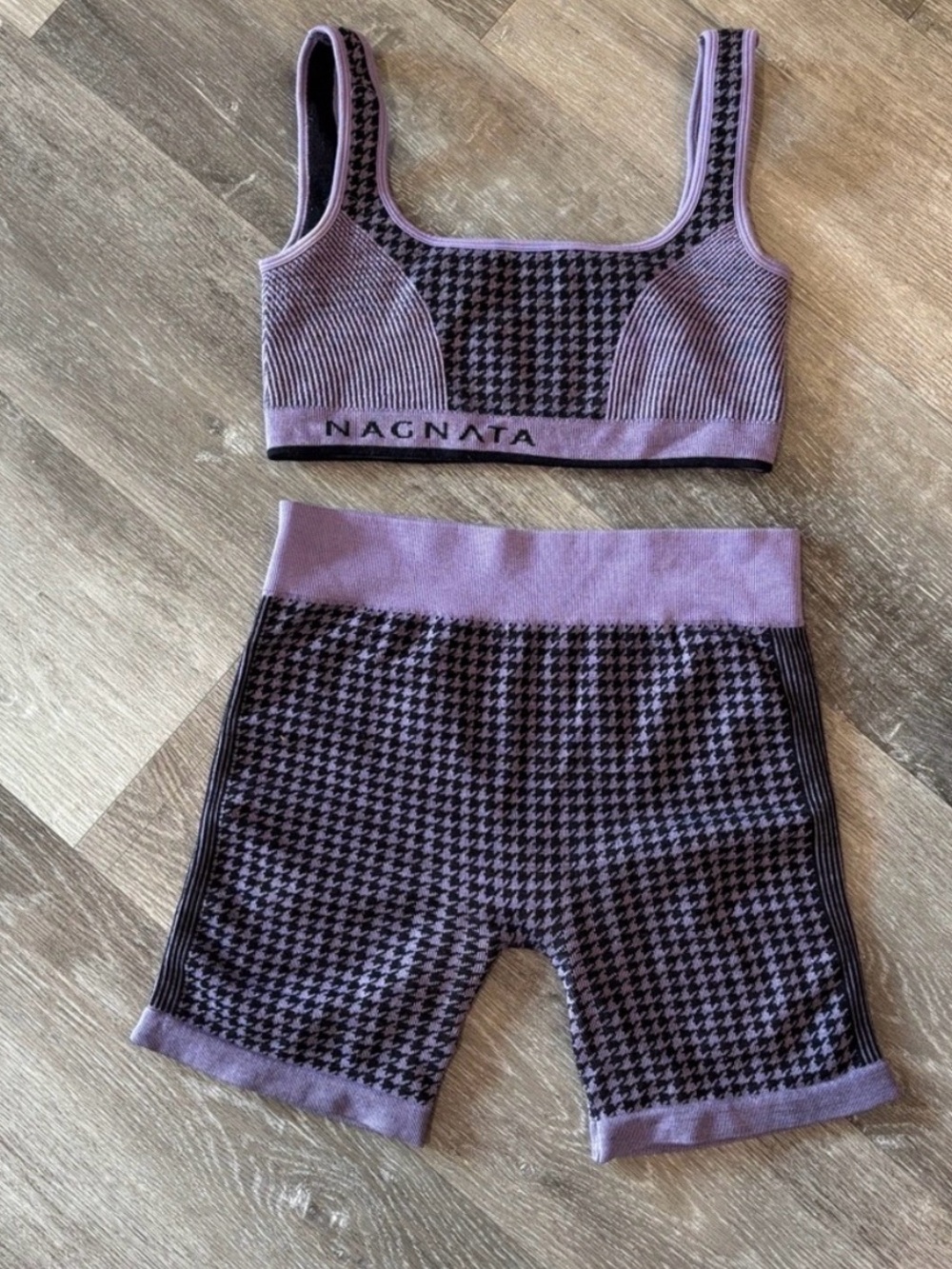 Nagnata Purple and Black Houndstooth Set